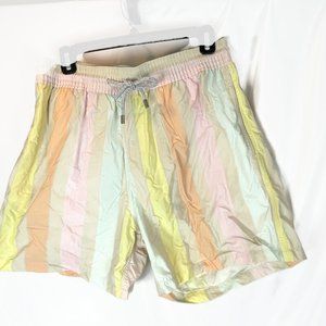 VILEBREQUIN Striped Swim Trunks Drawstring Elastic Waist Size XL